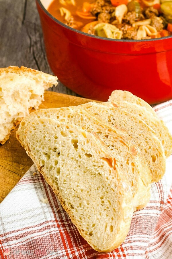 close-up No-Knead Bread slice