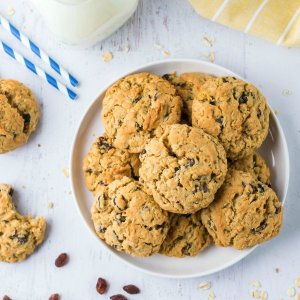 oatmeal raisin cookies on plate