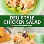deli style chicken salad pin collage