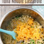 adding cheese to the finished Instant Pot tuna casserole