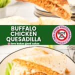 buffalo chicken quesadillas pin collage