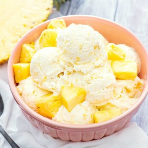 No-Churn Pineapple Ice Cream