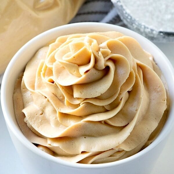 closeup of peanut butter frosting