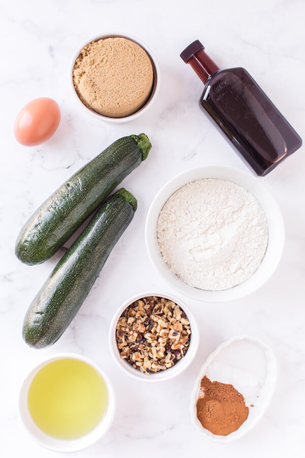 ingredients to make zucchini muffins