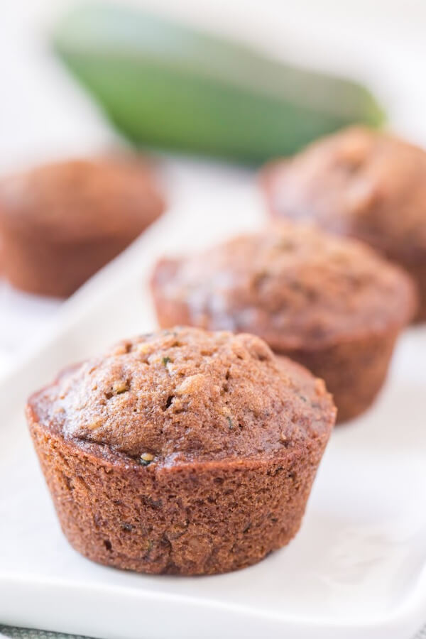 three muffins lined up on a diagonal