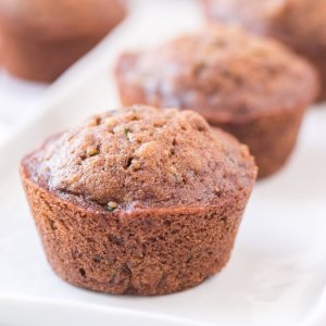 zucchini muffins on white plate