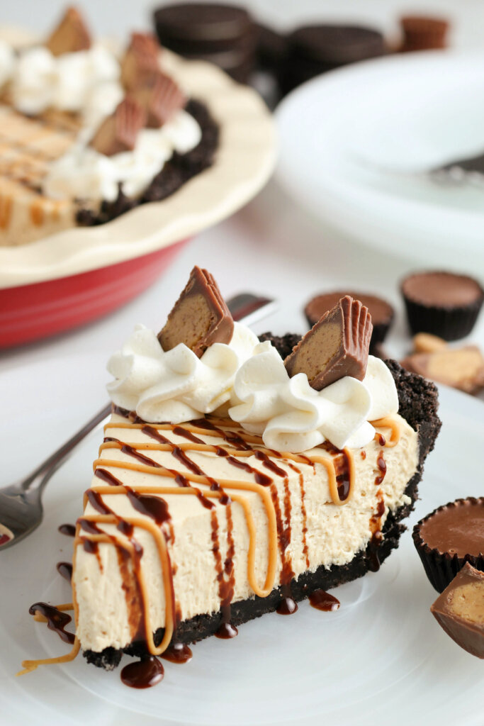 peanut butter pie slice on plate