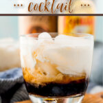 finished white russian cocktail with ice