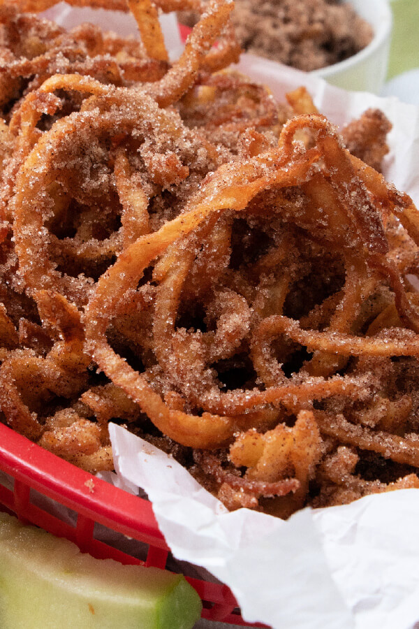 basket of apple cinnamon curly fries