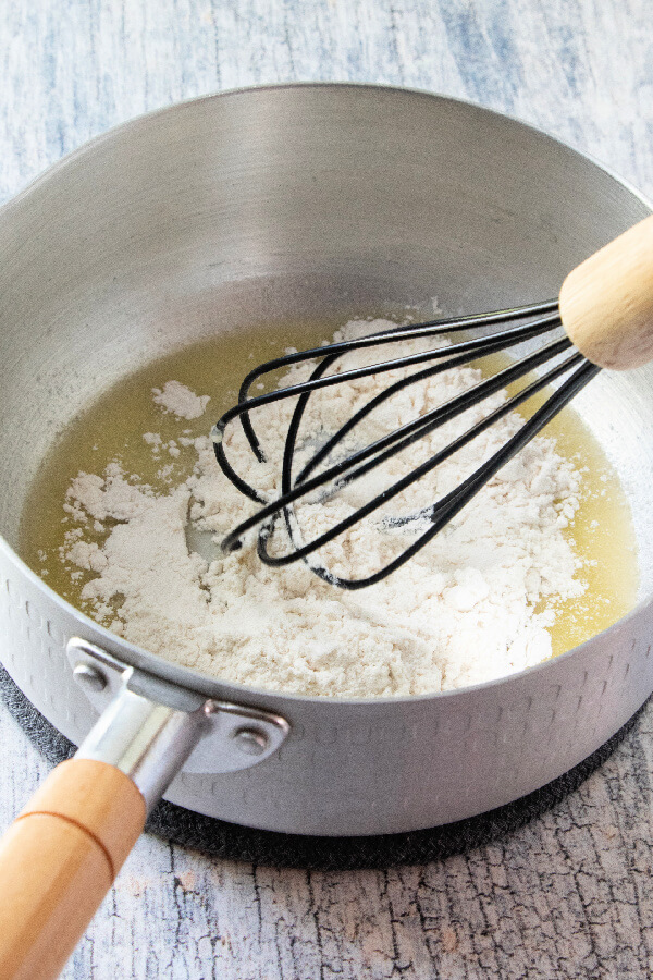 flour and butter whisked in pan