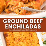 ground beef enchiladas pin collage