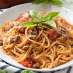 finished pasta in bowl