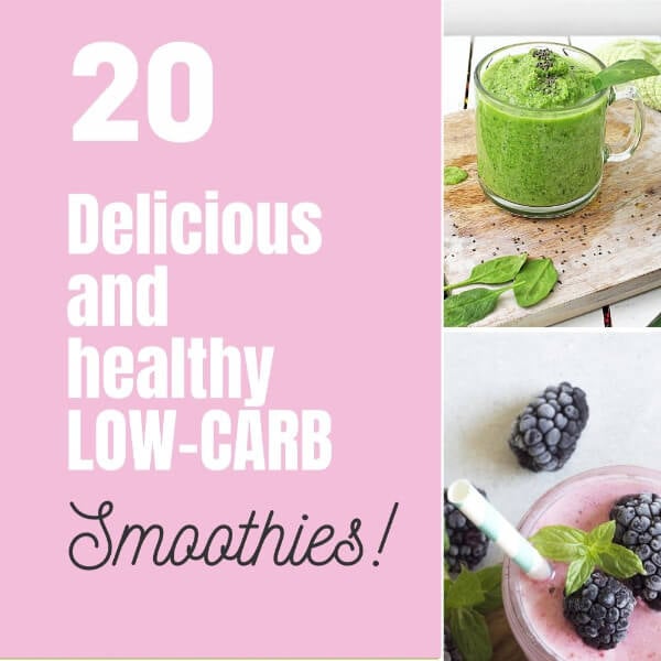 low-carb smoothie square collage