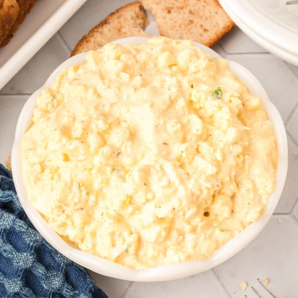 bowl filled with old fashioned egg salad