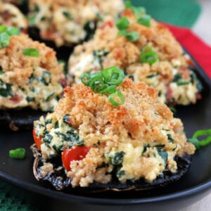 closeup stuffed mushroom