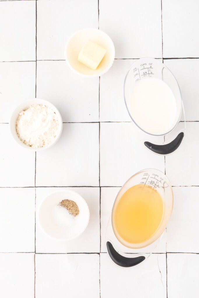 ingredients to make homemade cream soup