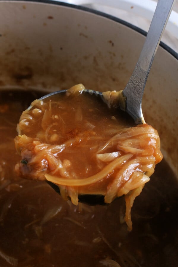 ladle full of finished soup