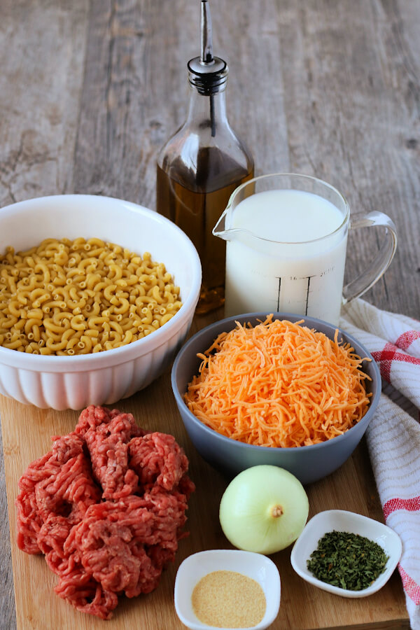 ingredients to make hamburger helper