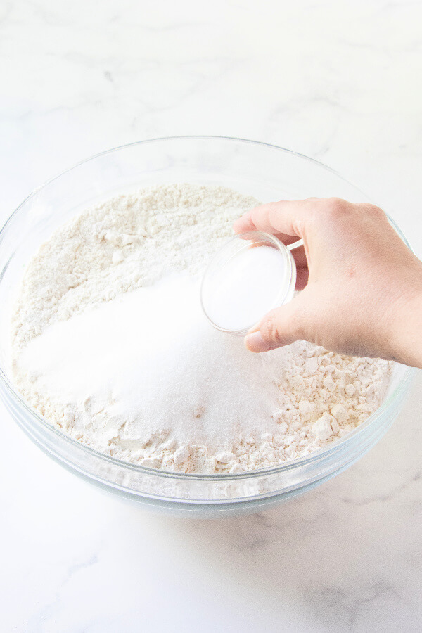 adding salt to the flour mixture