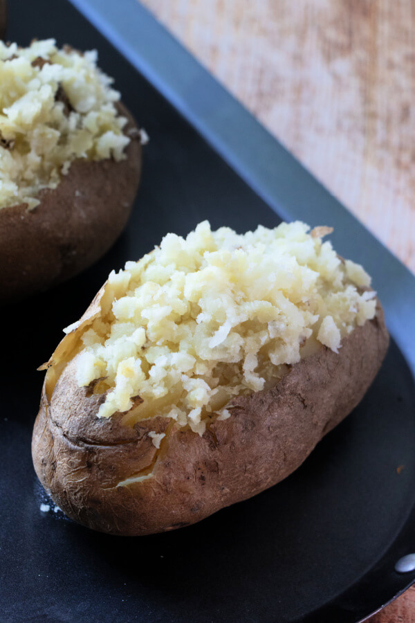 baked potato on sheet pan