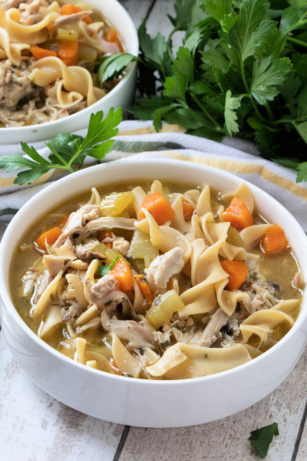 bowl of chicken noodle soup