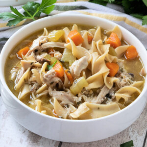 bowl of chicken noodle soup
