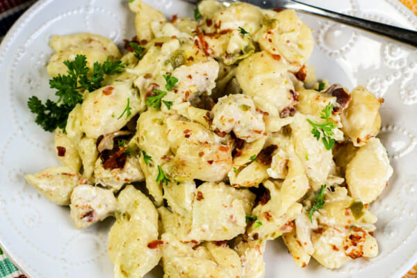 closeup of pasta on plate