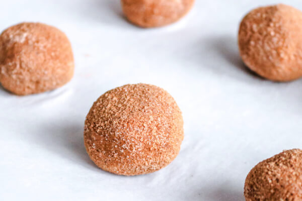 finihsed fat bomb on parchment paper ready to be eaten