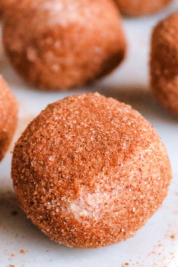 A closeup of finished keto pumpkin pie fat bombs