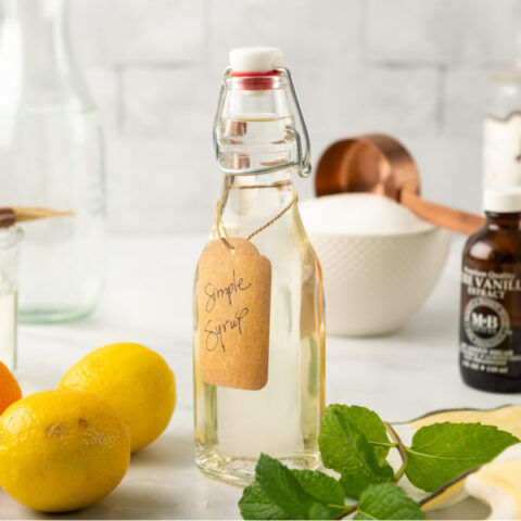 simple syrup in glass jar