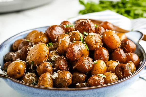 finished potatoes in serving bowl