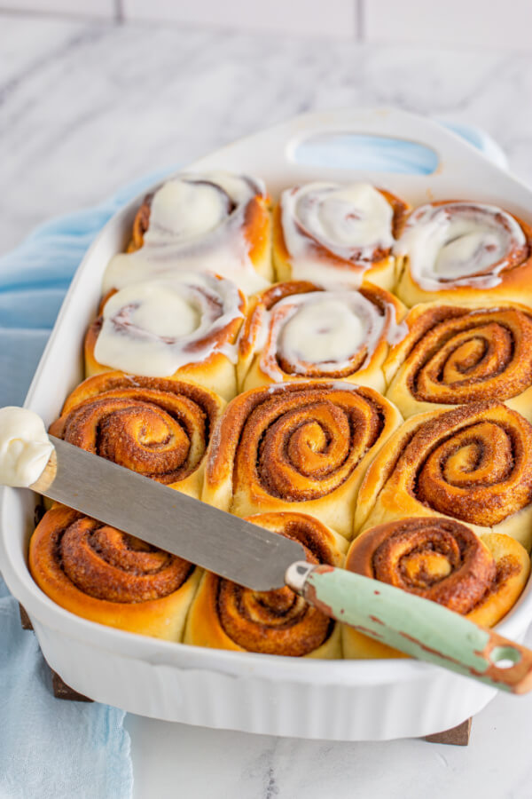 frosting the rolls