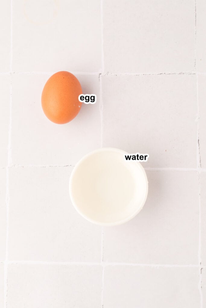 The egg wash ingredients.