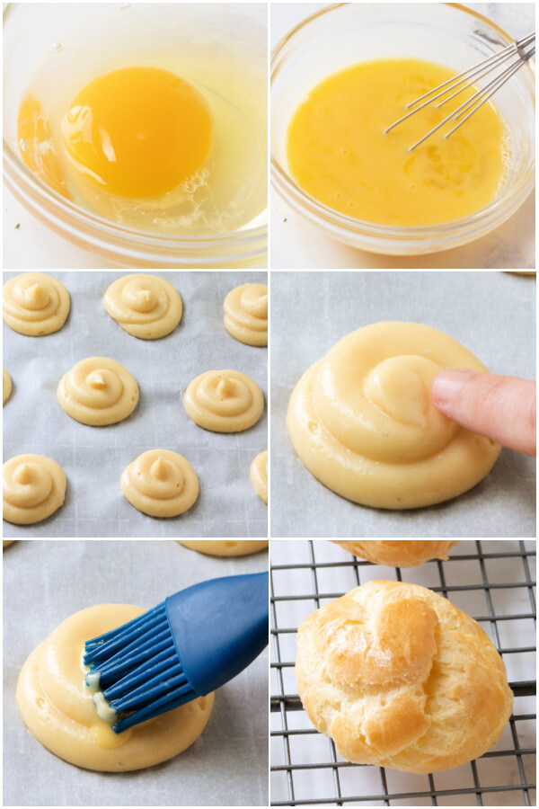 collage showing pastry dough steps