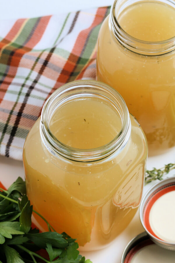 jars of homemade stock