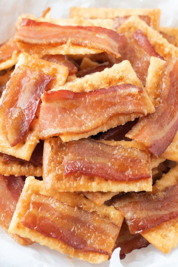 bacon crackers in bowl