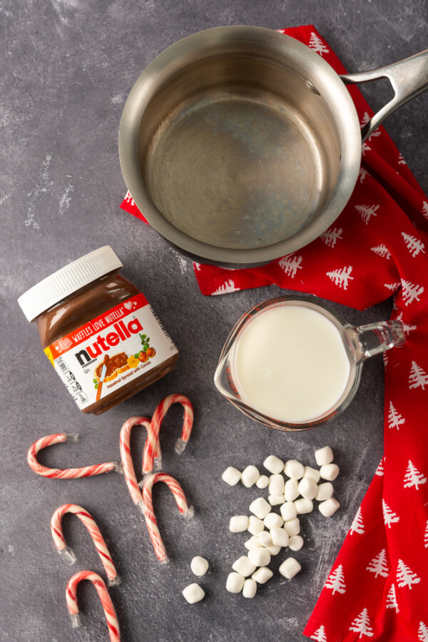 ingredients to make Nutella hot chocolate