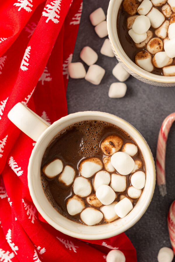 mug of nutella hot chocolate with marshmallows