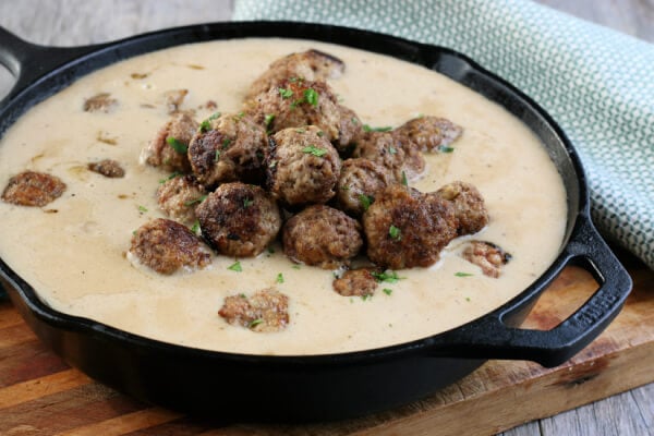 Swedish meatballs in rich, brown sour cream gravy