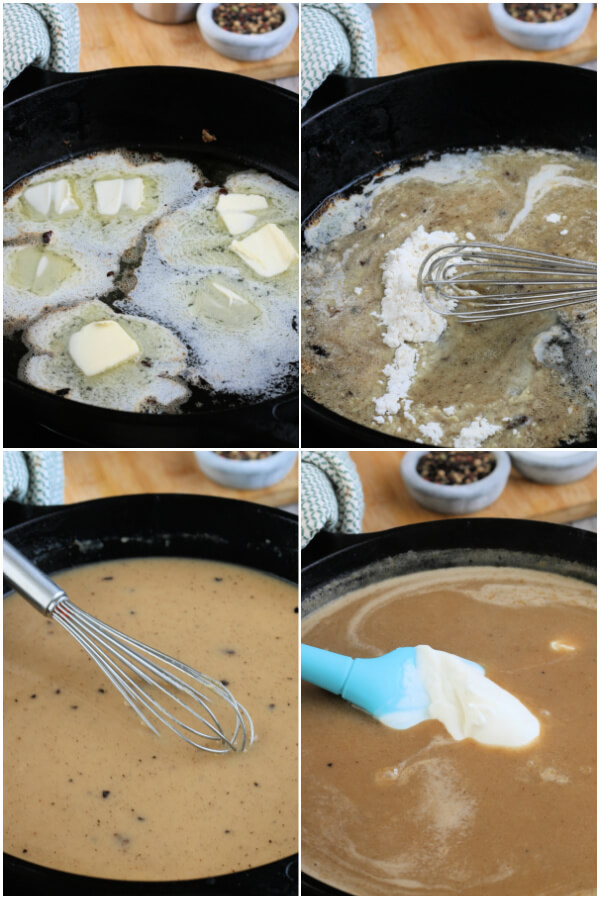 preparing the gravy