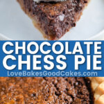 chocolate chess pie pin collage