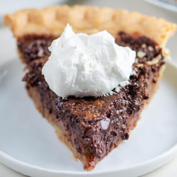 slice of chocolate pie on plate