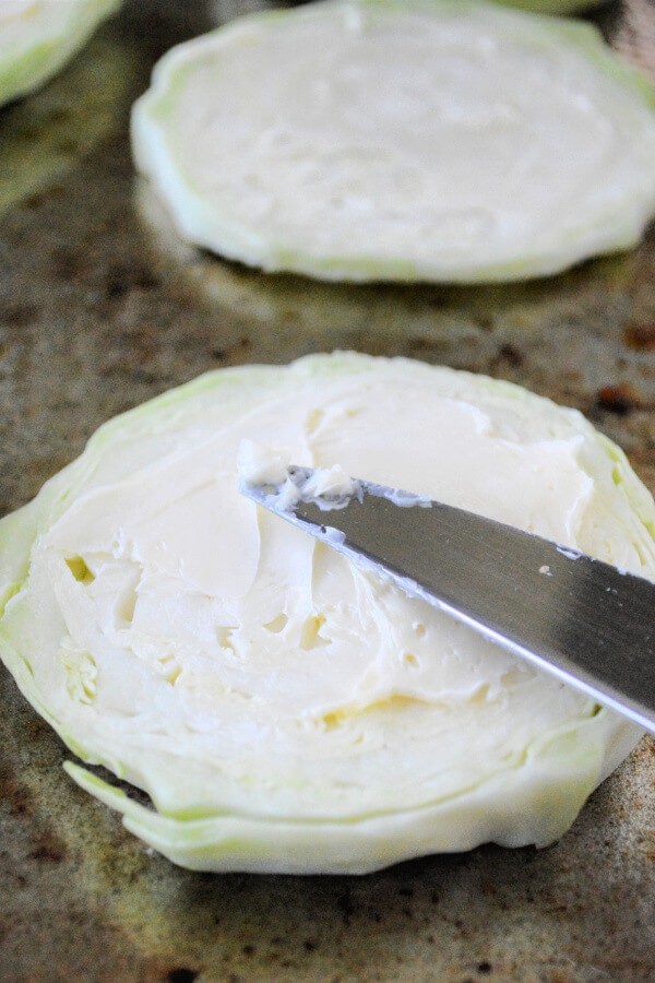 spreading better over a slice of cabbage