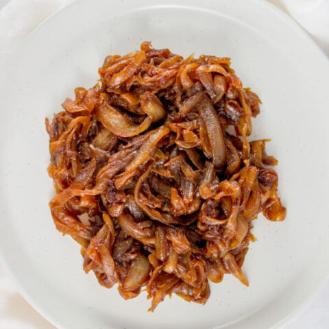 caramelized onions on plate