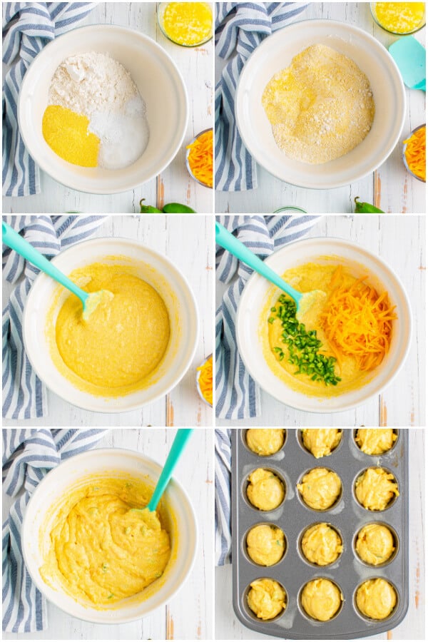 step by step how to make corn muffins