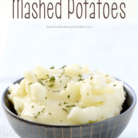 Perfect Mashed Potatoes in a brown bowl.