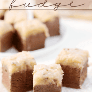 German Chocolate Fudge pieces on wax paper.