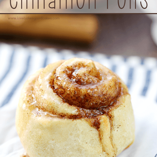 Quick & Easy Cinnamon Rolls (aka Princess Leia Cinnamon Roll close up on wax paper.
