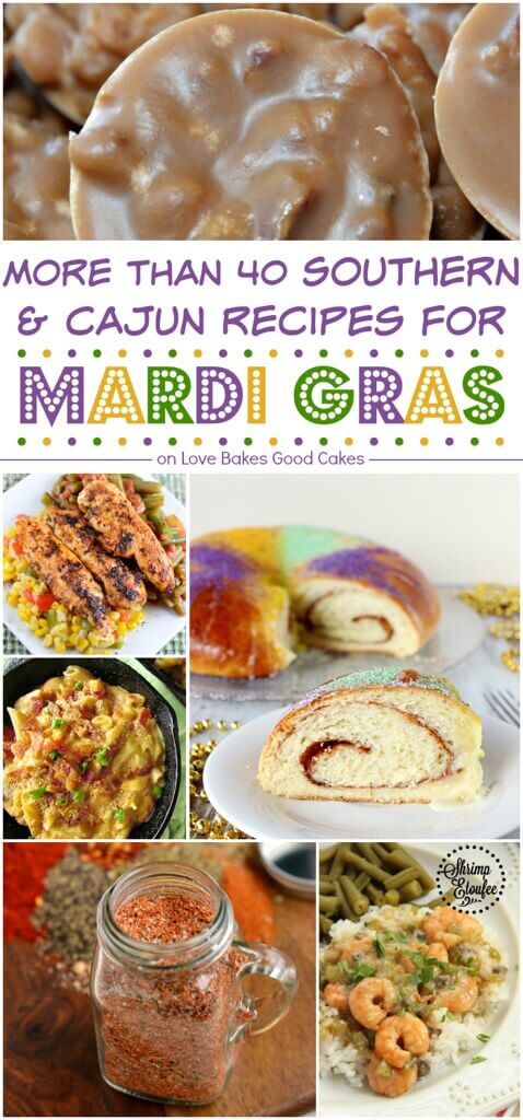 More than 40 Southern & Cajun recipes for Mardi Gras collage.