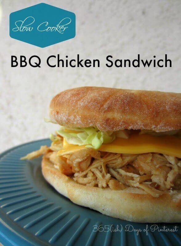 BBQ Chicken Sandwich on a blue plate.